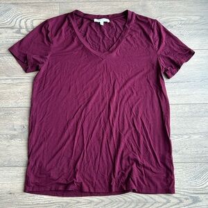 Bohme Essentials Maroon V-Neck Tee